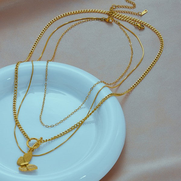 BUTTERFLY | LAYERED NECKLACE