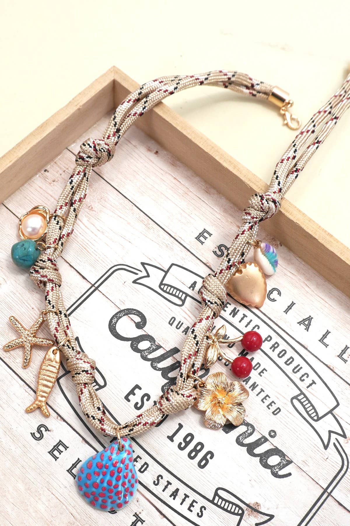 CHARMED CHERRY| CORDED CHARM NECKLACE