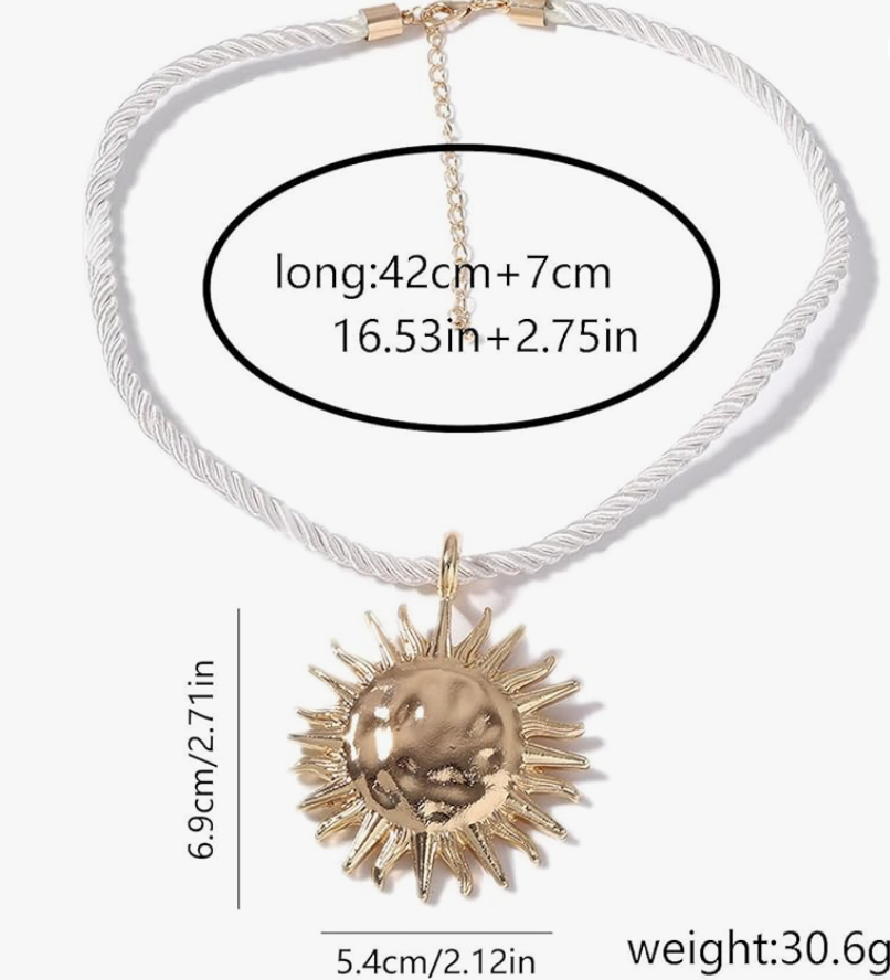SUNI | ROPE SUN PENDANT NECKLACE