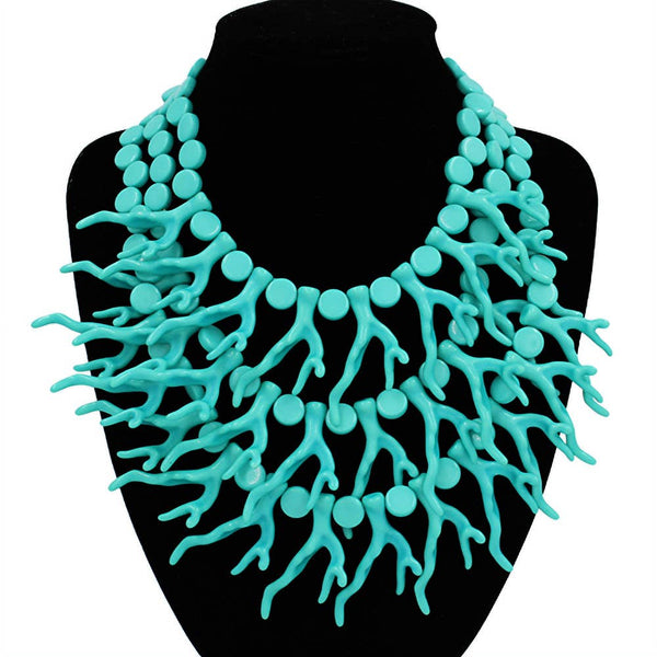 ST. TROPS | BOLD CORAL STATEMENT NECKLACE