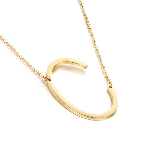 KAMI - Waterproof Stainless Steel Large Initial Necklace