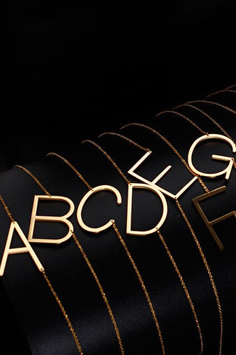 KAMI - Waterproof Stainless Steel Large Initial Necklace