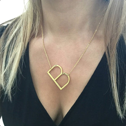 KAMI - Waterproof Stainless Steel Large Initial Necklace