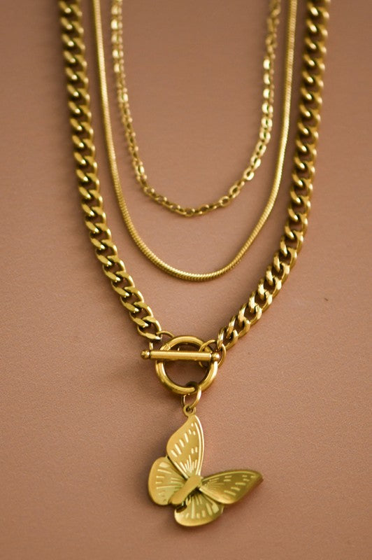 BUTTERFLY | LAYERED NECKLACE