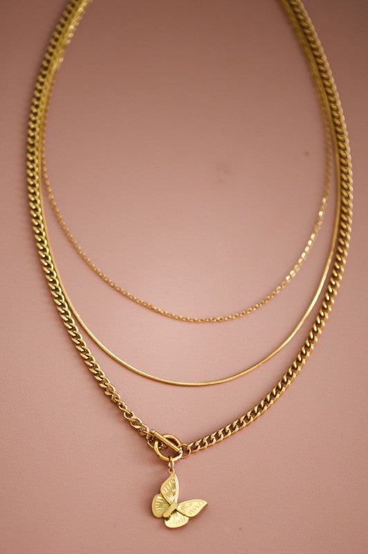 BUTTERFLY | LAYERED NECKLACE
