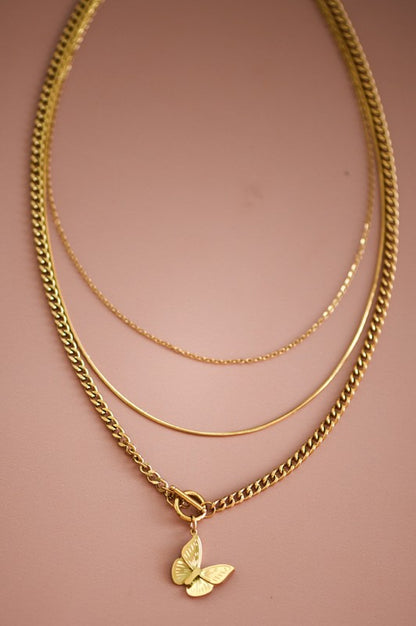 BUTTERFLY | LAYERED NECKLACE