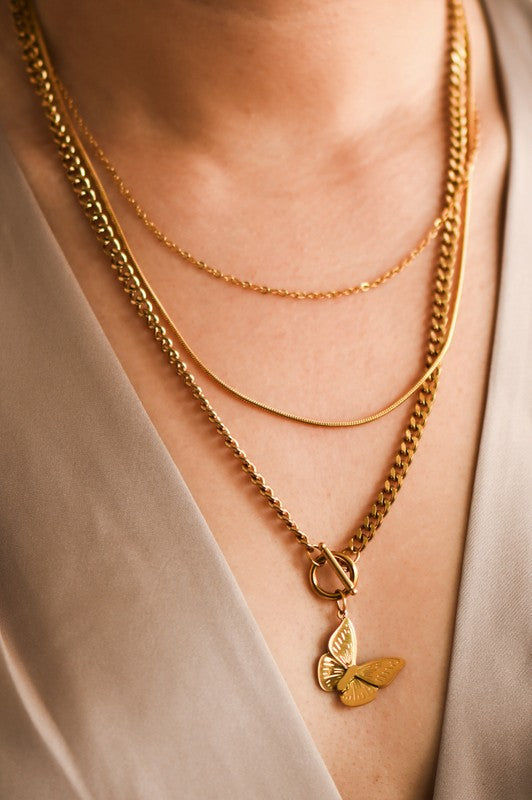 BUTTERFLY | LAYERED NECKLACE
