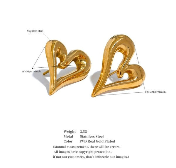 LOVELY | HEART STUD EARRINGS