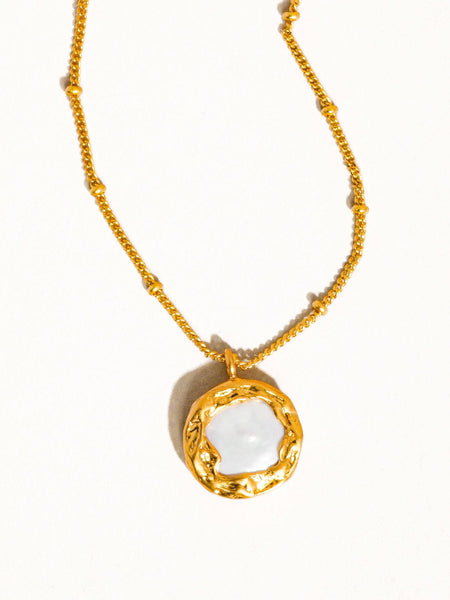 LYDIA | VINTAGE ROUND PEARL NECKLACE