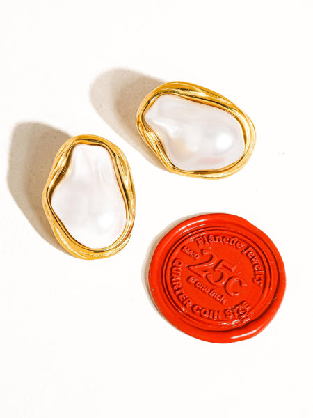 YASMIN | PEARL ROUND EARRINGS