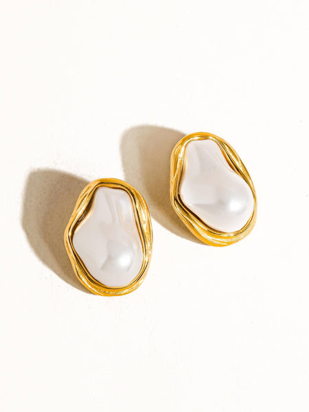 YASMIN | PEARL ROUND EARRINGS