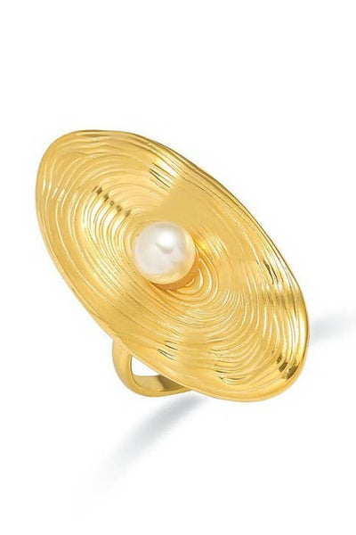 TRINA | PEARL DISC RING