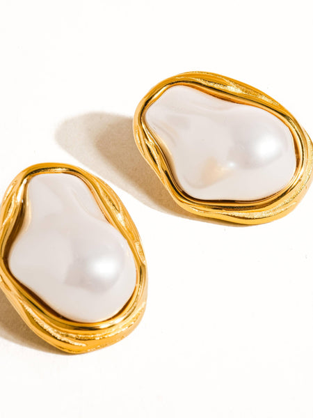 YASMIN | PEARL ROUND EARRINGS