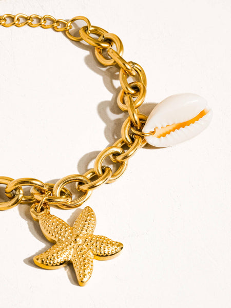 BEACHY | STAR AND CHAIN CHARM BRACELET