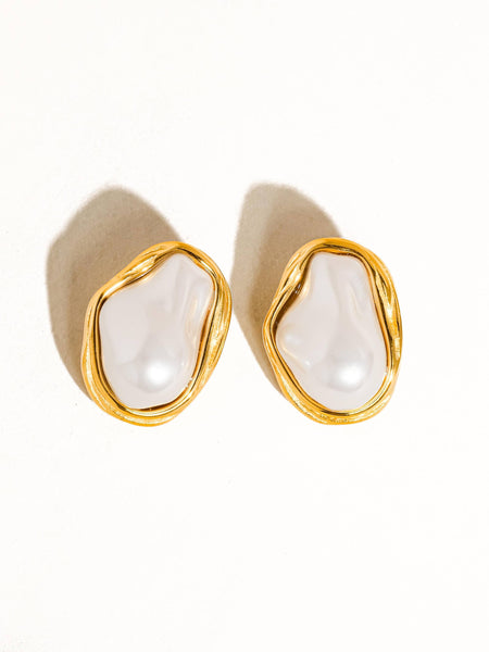 YASMIN | PEARL ROUND EARRINGS