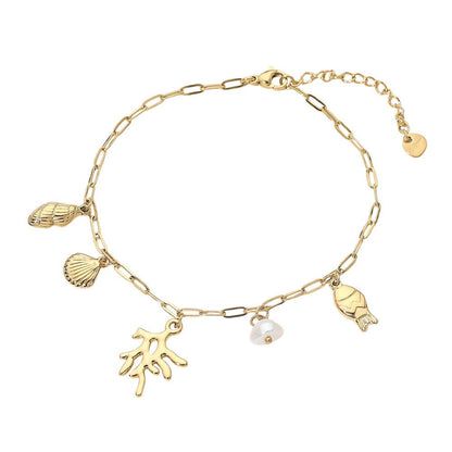 CORALS  | PAPERCLIP CHARM ANKLET