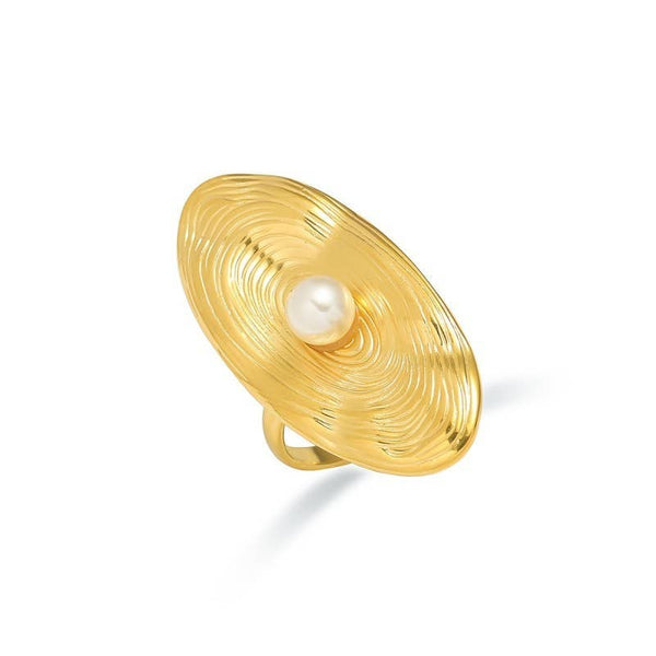 TRINA | PEARL DISC RING