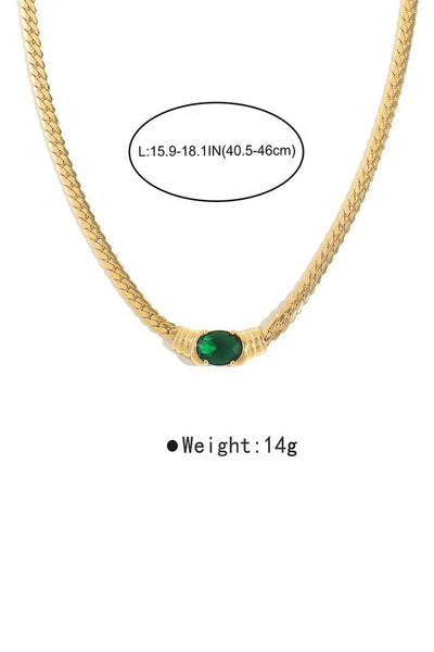 CIRCO | OVAL GEOMETRIC ZIRCON NECKLACE