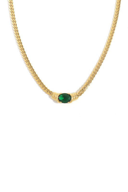 CIRCO | OVAL GEOMETRIC ZIRCON NECKLACE