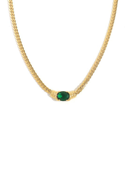 CIRCO | OVAL GEOMETRIC ZIRCON NECKLACE