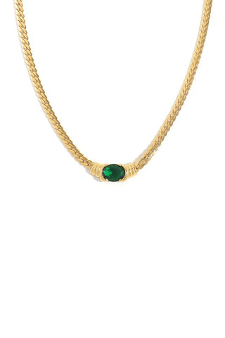 CIRCO | OVAL GEOMETRIC ZIRCON NECKLACE