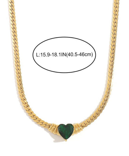 CORAZON | HEART GEOMETRIC ZICRON CHAIN NECKLACE