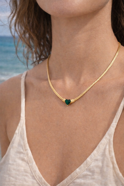 CORAZON | HEART GEOMETRIC ZICRON CHAIN NECKLACE