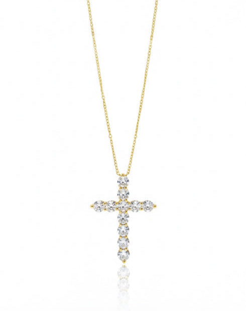 HALO | ROUNDED CROSS PENDANT NECKLACE