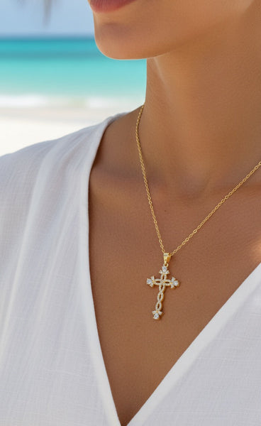 OPALINE | CROSS PENDANT NECKLACE