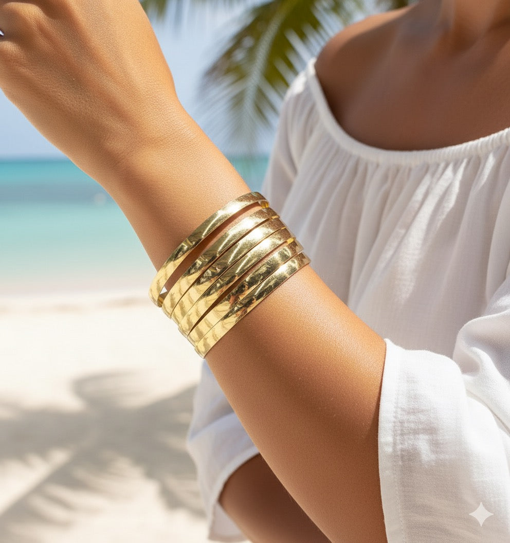 NOX | GOLD BANGLE SET (3)