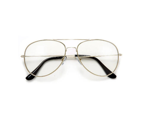 GOLDIE | CLEAR LENS GOLD FRAME AVIATOR SUNNIES
