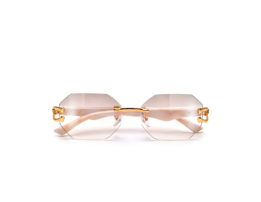 GOLDEN REIGN | RIMLESS OCTAGON LUXE SUNNIES