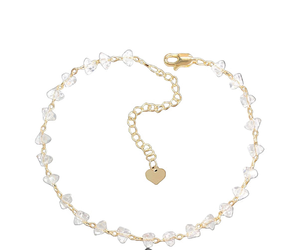 NIRA | HEART SHAPED CRYSTAL ANKLET