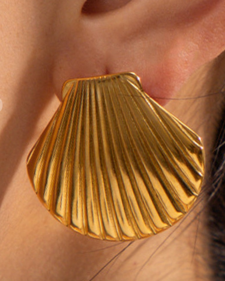 SHELLI | SEA SHELL 18k Waterproof Non-tarnish Stainless Steel Studs
