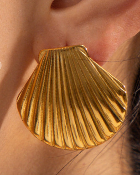 SHELLI | SEA SHELL 18k Waterproof Non-tarnish Stainless Steel Studs