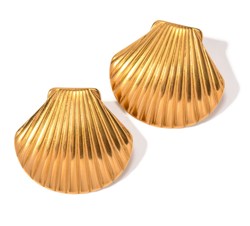 SHELLI | SEA SHELL 18k Waterproof Non-tarnish Stainless Steel Studs