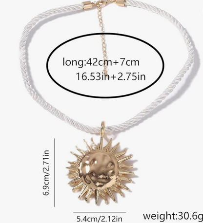SUNI | ROPE SUN PENDANT NECKLACE