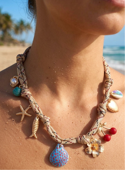 CHARMED CHERRY| CORDED CHARM NECKLACE