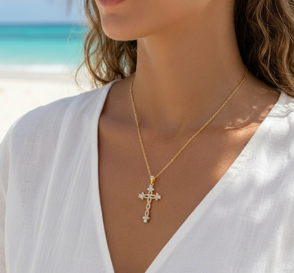 OPALINE | CROSS PENDANT NECKLACE