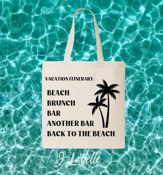 VACAY ITINERARY | CANVAS TOTE