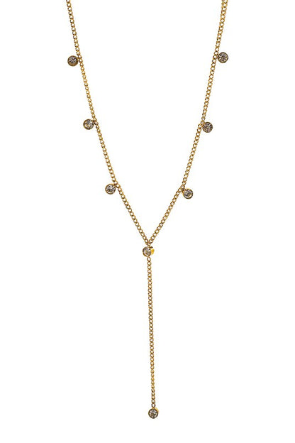 YAMI | RHINESTONE DEEP Y NECKLACE