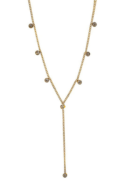 YAMI | RHINESTONE DEEP Y NECKLACE