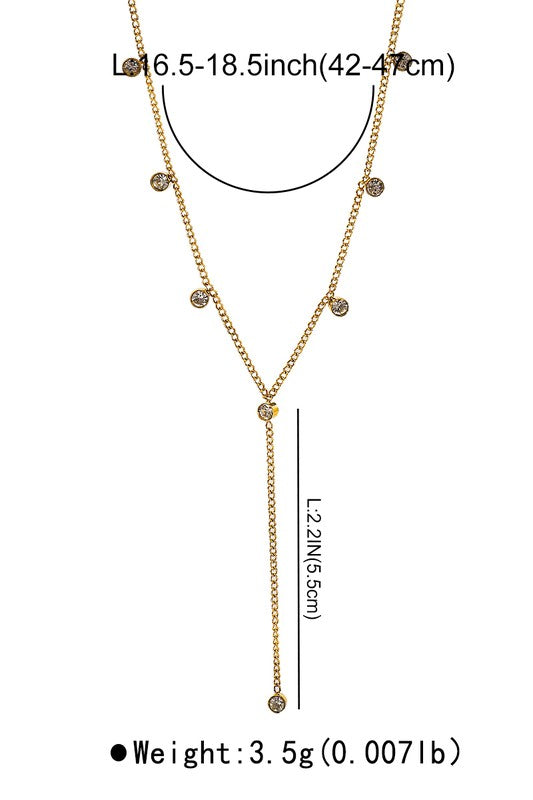 YAMI | RHINESTONE DEEP Y NECKLACE