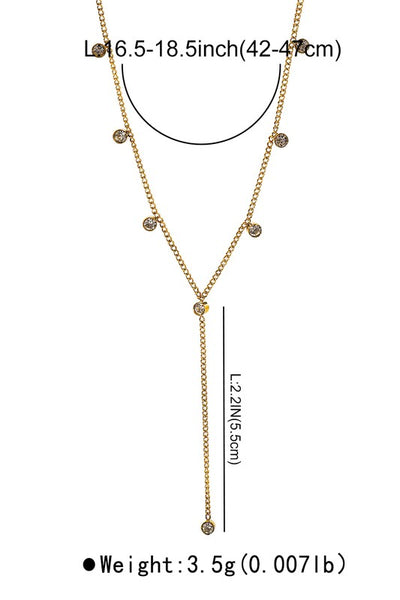 YAMI | RHINESTONE DEEP Y NECKLACE
