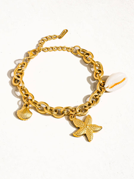 BEACHY | STAR AND CHAIN CHARM BRACELET