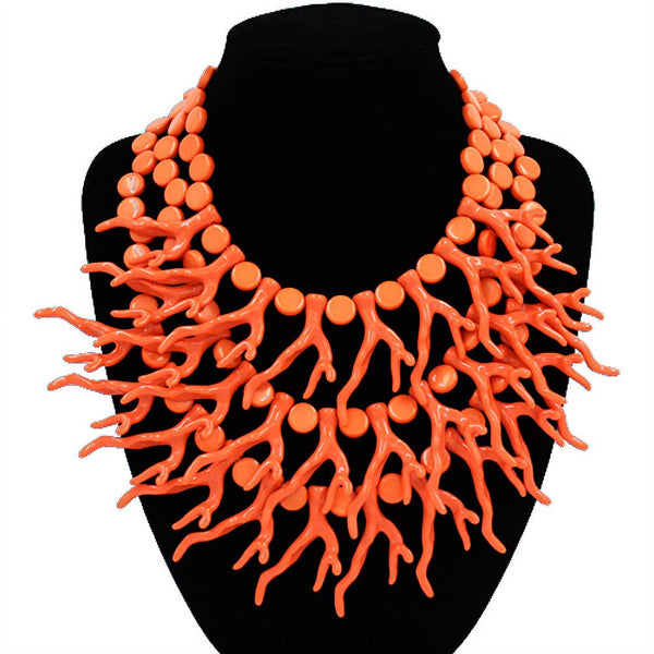ST. TROPS | BOLD CORAL STATEMENT NECKLACE