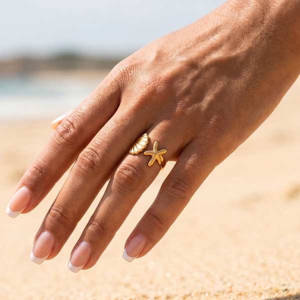 SANDY | STAR AND SEASHELL RING