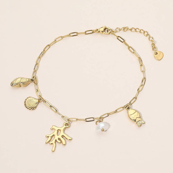 CORALS  | PAPERCLIP CHARM ANKLET