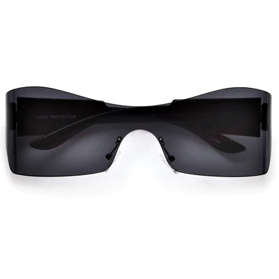 XII | OVERSIZED RIMLESS SHIELD SUNGLASSES