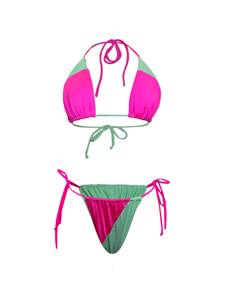 FUN-KINI | COLOR BLOCKED TWO PIECE STRING BIKINI – J La'Belle Swim